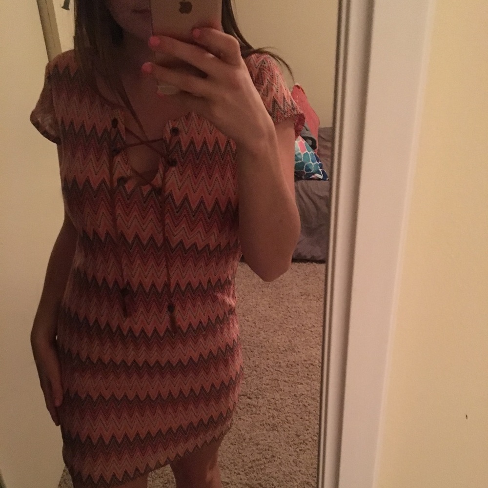 Colorful dress with cross front!